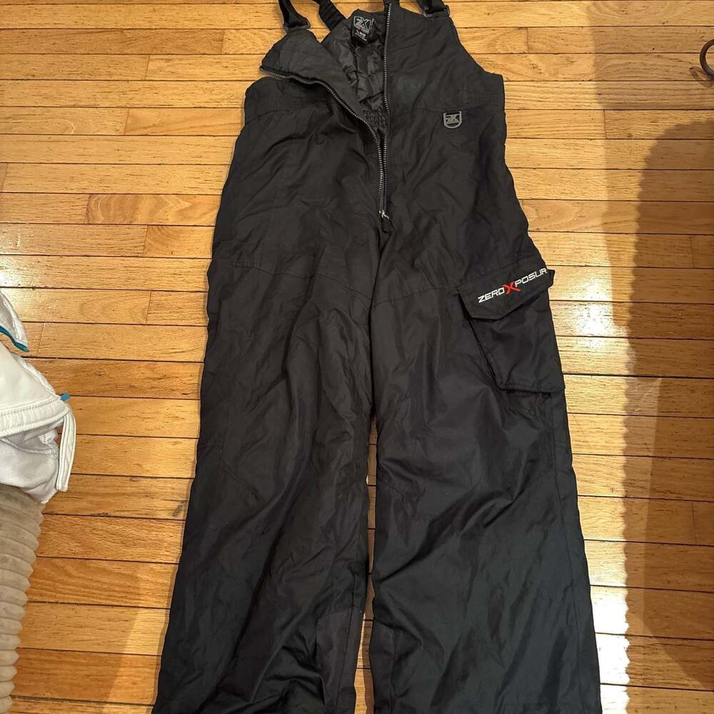 ZeroXposur Youth XL (18/20) Insulated Snow Bib Pants Black Ski Overalls